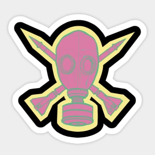 Gas Mask & Crossed Missiles Sticker